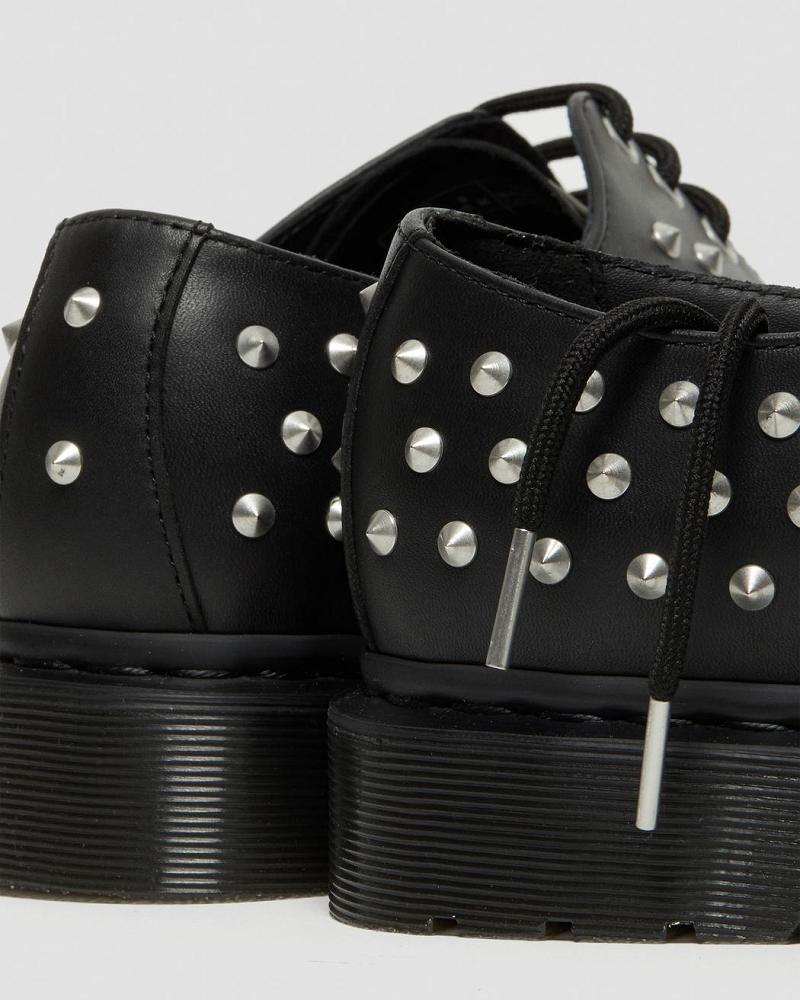 Dr Martens 1461 Stud Wanama Læder Oxford Sko Herre Sort | DK 606TCE